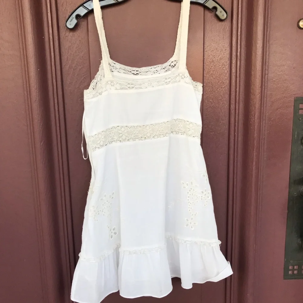 Zara Women Sz S Embroidered Dress 0881/130 White Blogger Favorite - Picture 4 of 6